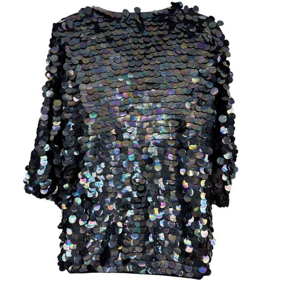 Liz Claiborne Vintage 80s Lambswool Angora Sweater Allover Sequin Dolman sz S - Picture 14 of 16